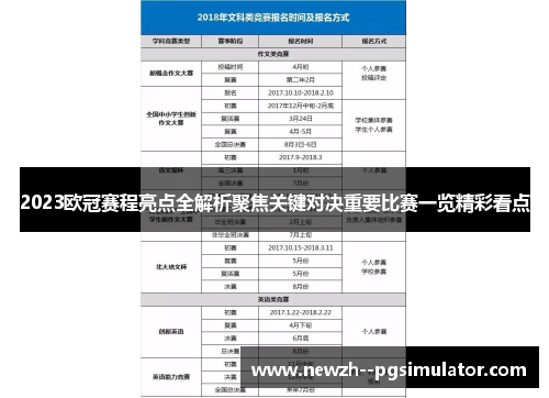 2023欧冠赛程亮点全解析聚焦关键对决重要比赛一览精彩看点
