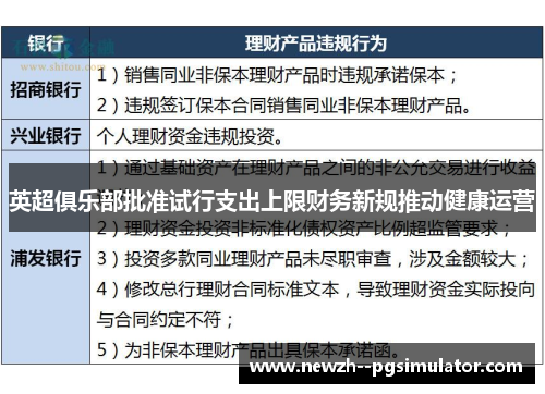 英超俱乐部批准试行支出上限财务新规推动健康运营 英超俱乐部批准试行支出上限财务新规推动健康运营